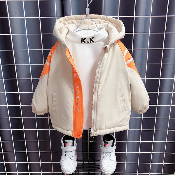 Kapuutsiga ja lukuga vabaaja laste jope poistele