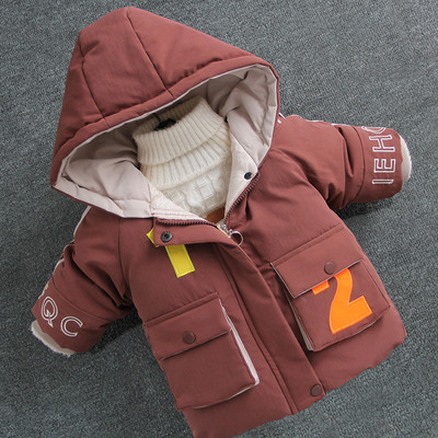 Μοντέρνο παιδικό χειμερινό μπουφάν για αγόρια με κουκούλα