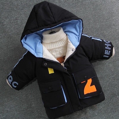 Μοντέρνο παιδικό χειμερινό μπουφάν για αγόρια με κουκούλα