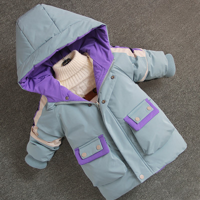 Sügis-talvine kapuutsiga ja lukuga laste jope poistele