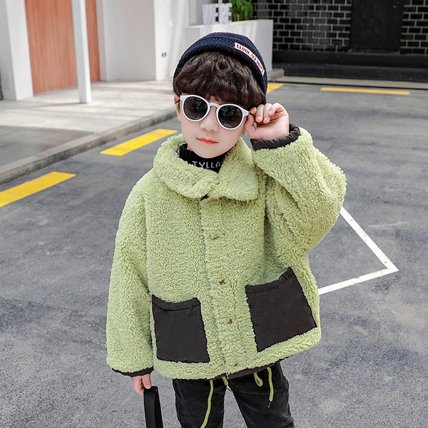 Παιδικό μπουφάν για αγόρια με δύο πρόσωπα και τσέπες