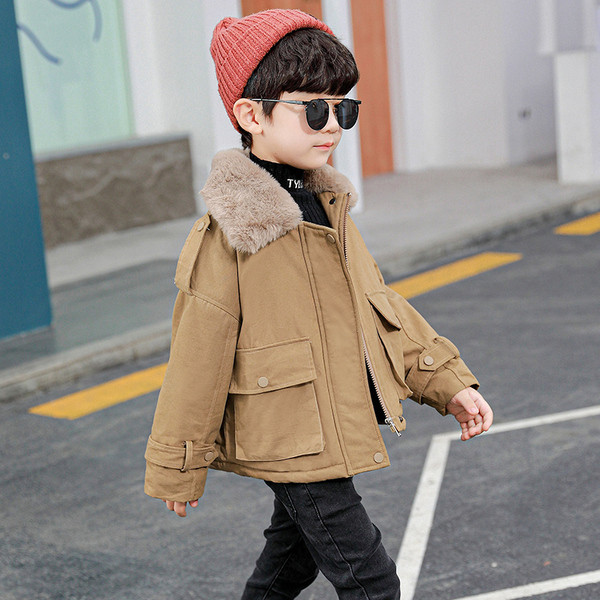 Dječja ležerna jakna za dječake s donjom kragnom i džepovima