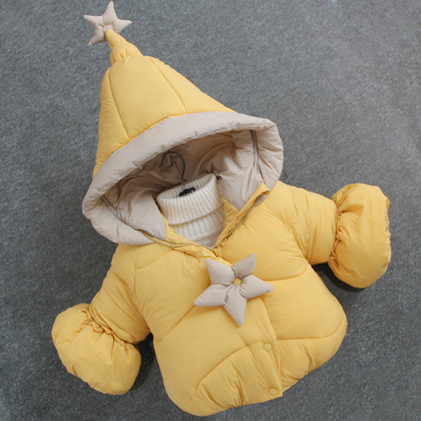 Μοντέρνο παιδικό χειμερινό μπουφάν για κορίτσια με μοτίβο  αστέρι