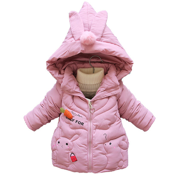 Κομψό παιδικό χειμερινό μπουφάν με τρισδιάστατο στοιχείο στην κουκούλα