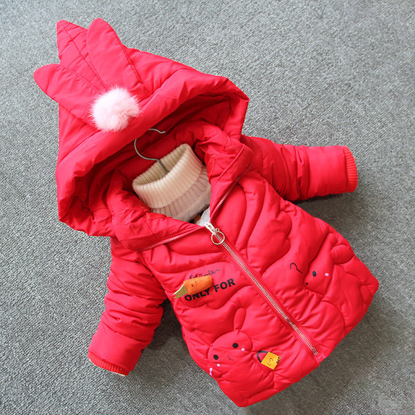 Κομψό παιδικό χειμερινό μπουφάν με τρισδιάστατο στοιχείο στην κουκούλα