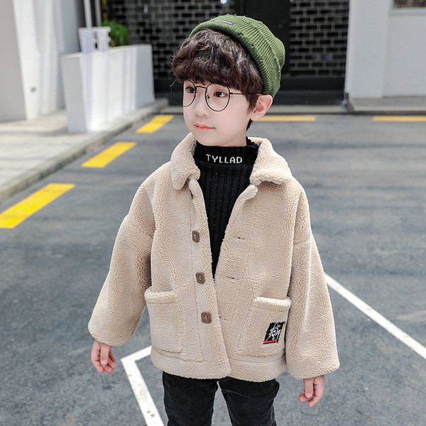 Παιδικό μπουφάν για αγόρια με γιακά και κουμπιά