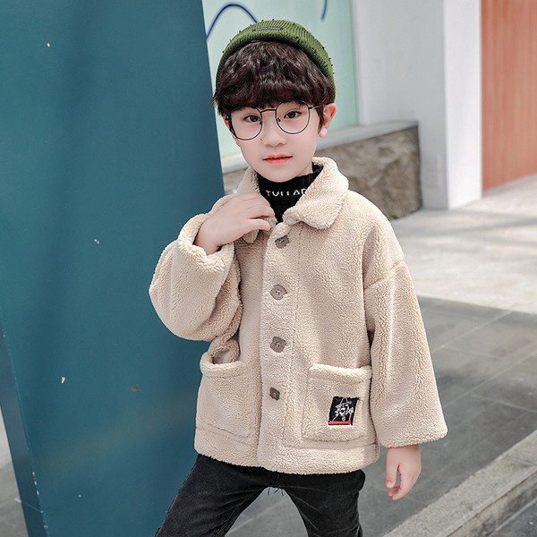 Παιδικό μπουφάν για αγόρια με γιακά και κουμπιά