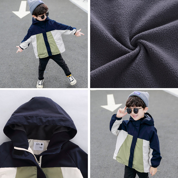 Παιδικό χειμερινό μπουφάν για αγόρια με κουκούλα και μαλακή επένδιση