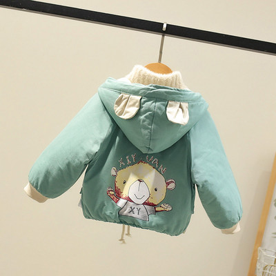 Παιδικό μπουφάν για αγόρια με απλικέ και τρισδιάστατο στοιχείο