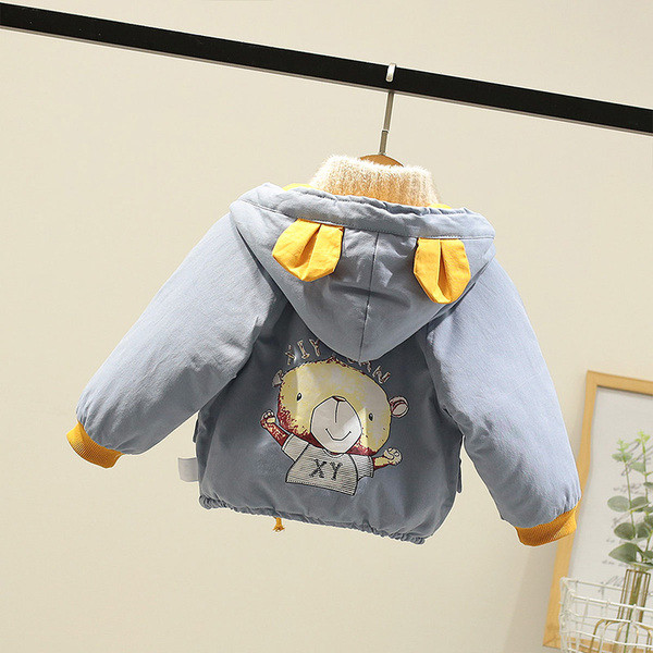 Παιδικό μπουφάν για αγόρια με απλικέ και τρισδιάστατο στοιχείο