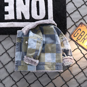 Νέο μοντέλο παιδικό μπουφάν με ζεστή φόδρα και κουμπιά για αγόρια