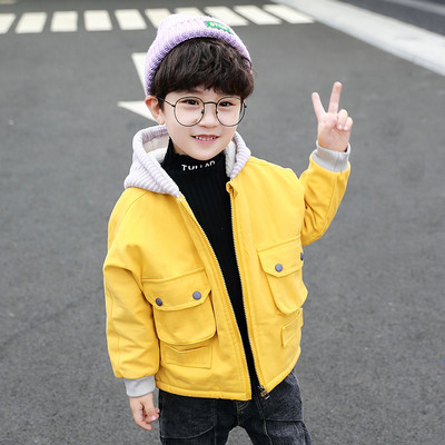 Geaca moderna pentru baieti pentru copii cu gluga si broderie pe spate