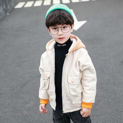 Geaca moderna pentru baieti pentru copii cu gluga si broderie pe spate