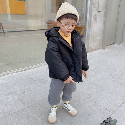 Kapuutsi ja nööpidega laste jope poistele - pehme vooder