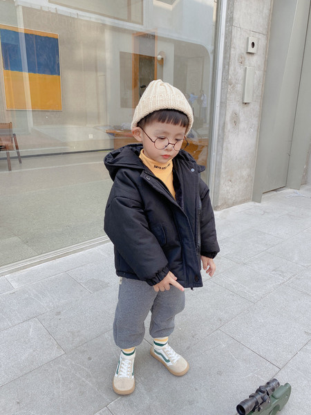 Kapuutsi ja nööpidega laste jope poistele - pehme vooder