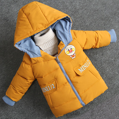 Sügis-talvine laste jope kapuutsiga ja aplikatsiooniga