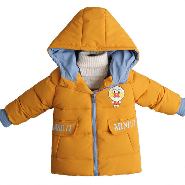 Sügis-talvine laste jope kapuutsiga ja aplikatsiooniga