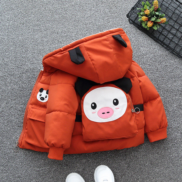 Παιδικό χειμερινό μπουφάν με απλικέ και τρισδιάστατα στοιχεία για αγόρια