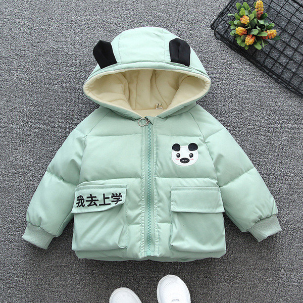 Παιδικό χειμερινό μπουφάν με απλικέ και τρισδιάστατα στοιχεία για αγόρια