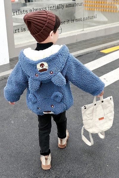 Καθημερινό παιδικό μπουφάν με κουκούλα και φερμουάρ