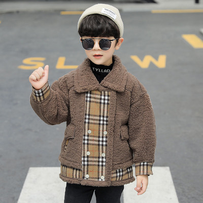 Παιδικό παλτό για αγόρια με κουμπιά σε δύο χρώματα