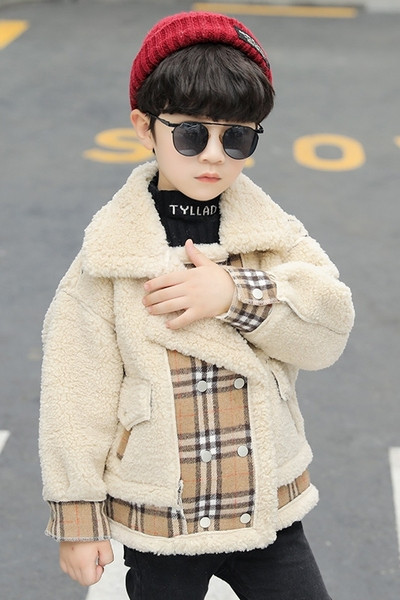 Παιδικό παλτό για αγόρια με κουμπιά σε δύο χρώματα