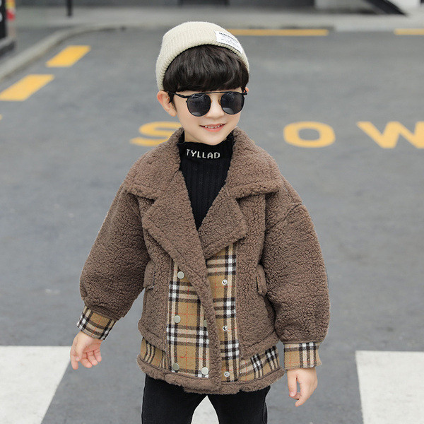 Παιδικό παλτό για αγόρια με κουμπιά σε δύο χρώματα