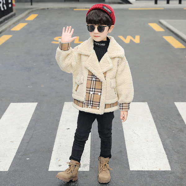 Παιδικό παλτό για αγόρια με κουμπιά σε δύο χρώματα