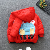 Aplikatsiooni ja kapuutsiga laste jope poistele ja tüdrukutele