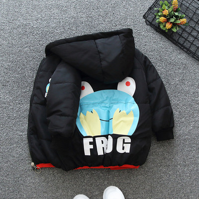 Aplikatsiooni ja kapuutsiga laste jope poistele ja tüdrukutele