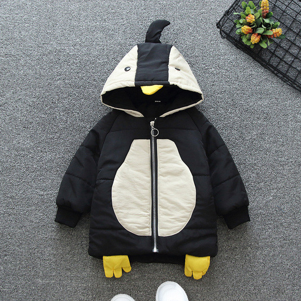 Παιδικό χειμερινό μπουφάν με στοιχεία 3D και κουκούλα για αγόρια