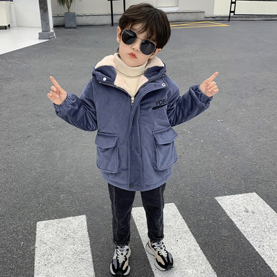 Παιδικό μπουφάν για αγόρια με κουκούλα και τσέπες σε δύο χρώματα