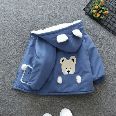 Μοντέρνο παιδικό μπουφάν με απλικέ και κουκούλα για αγόρια