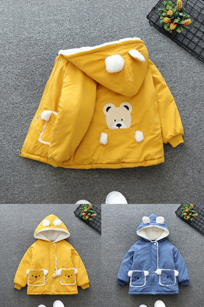 Μοντέρνο παιδικό μπουφάν με απλικέ και κουκούλα για αγόρια