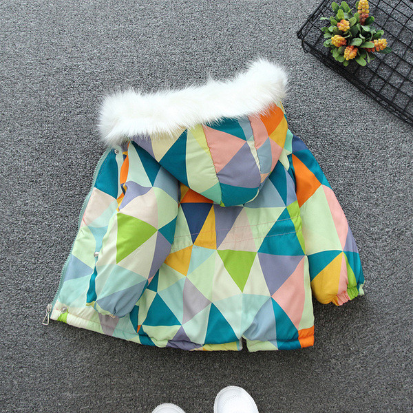 Laste värviline sule ja lukuga jope poistele