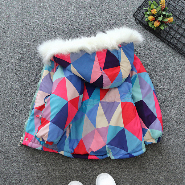 Laste värviline sule ja lukuga jope poistele