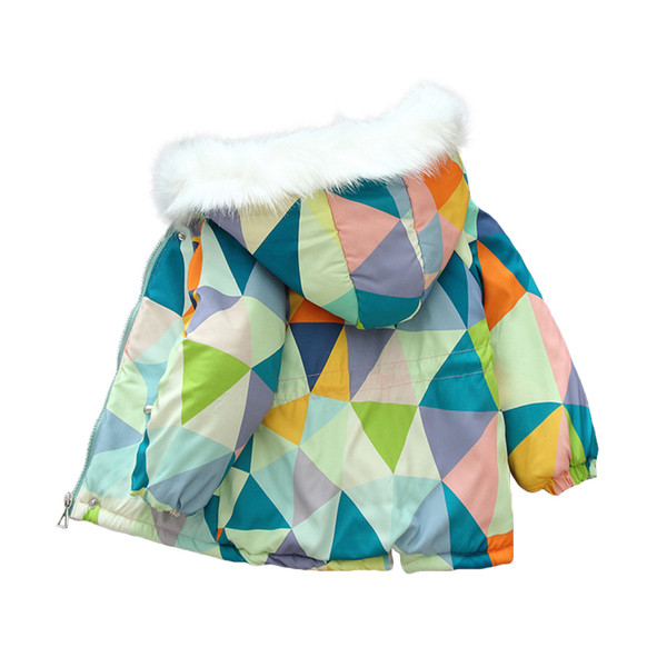 Laste värviline sule ja lukuga jope poistele