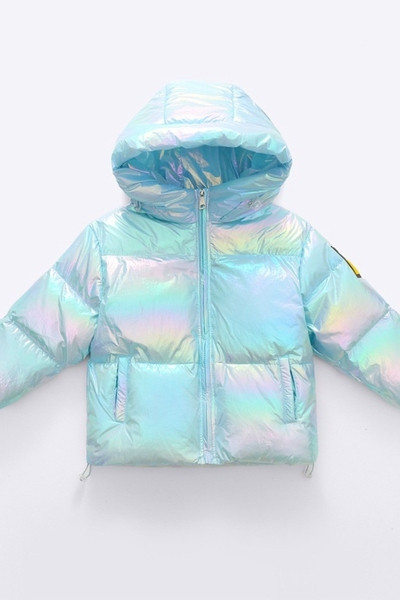 Dječja sjajna zimska jakna s kapuljačom za dječake i djevojčice
