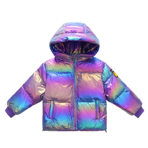 Dječja sjajna zimska jakna s kapuljačom za dječake i djevojčice