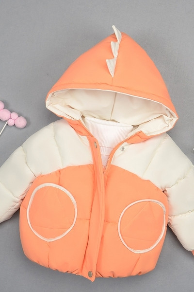 Παιδικό χειμερινό μπουφάν με κουκούλα και τρισδιάστατο στοιχείο - για αγόρια