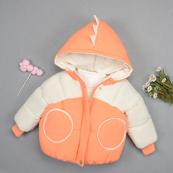 Παιδικό χειμερινό μπουφάν με κουκούλα και τρισδιάστατο στοιχείο - για αγόρια