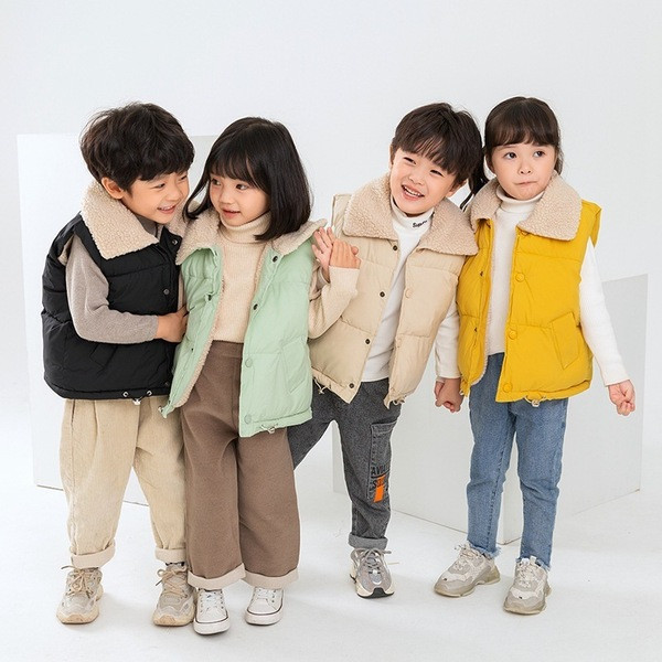 Pehme voodriga laste sügis-talvine vest - poistele ja tüdrukutele