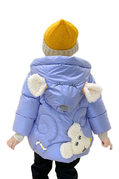 Νέο παιδικό χειμερινό μπουφάν με τρισδιάστατο στοιχείο του καπέλου - ποντίκι