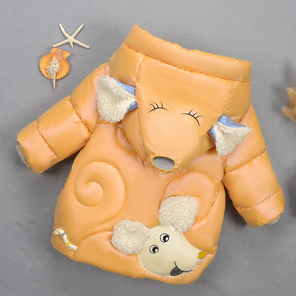 Νέο παιδικό χειμερινό μπουφάν με τρισδιάστατο στοιχείο του καπέλου - ποντίκι