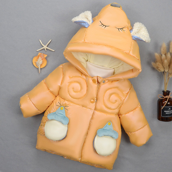 Νέο παιδικό χειμερινό μπουφάν με τρισδιάστατο στοιχείο του καπέλου - ποντίκι