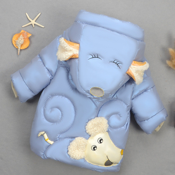 Νέο παιδικό χειμερινό μπουφάν με τρισδιάστατο στοιχείο του καπέλου - ποντίκι