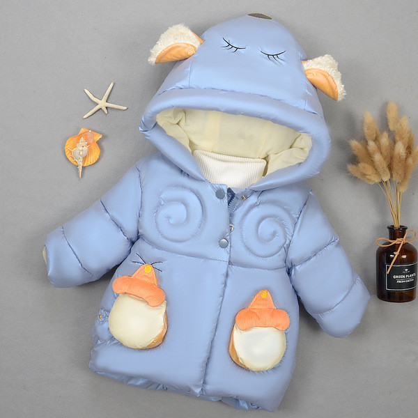 Νέο παιδικό χειμερινό μπουφάν με τρισδιάστατο στοιχείο του καπέλου - ποντίκι