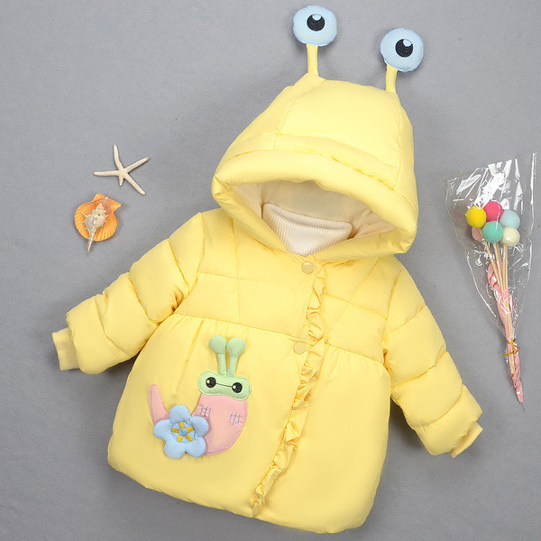 Moderna bērnu ziemas jaka meitenēm ar mīkstu oderi un 3D elementu