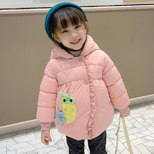 Moderna bērnu ziemas jaka meitenēm ar mīkstu oderi un 3D elementu