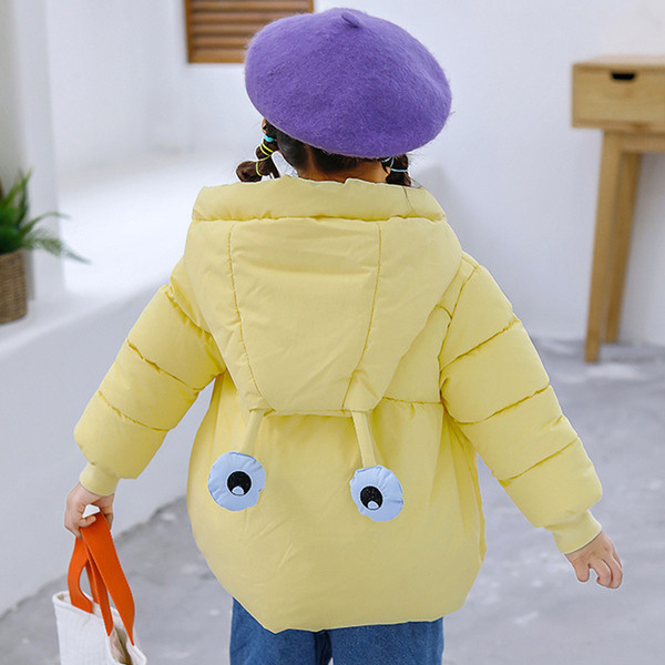 Moderna bērnu ziemas jaka meitenēm ar mīkstu oderi un 3D elementu